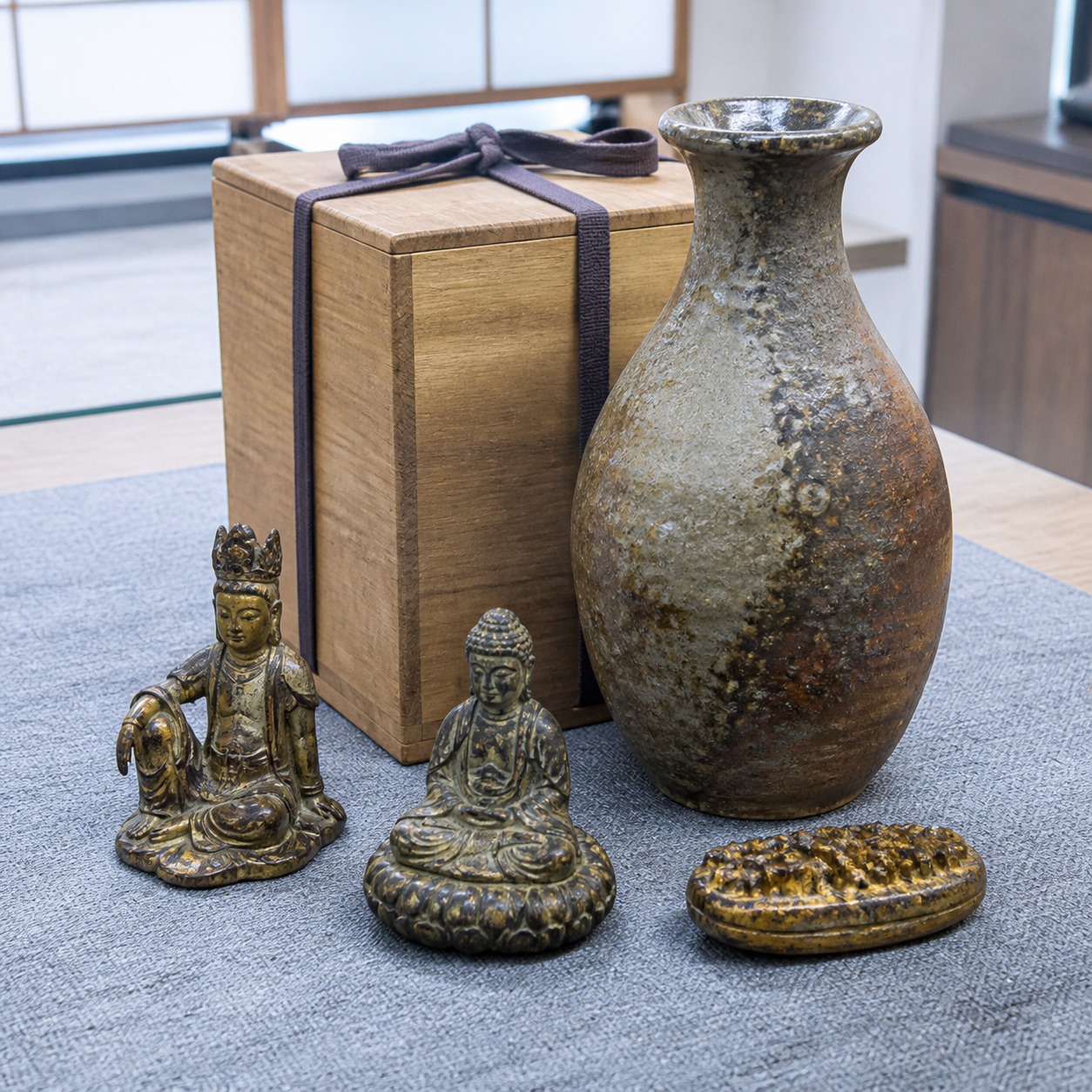査定対象の骨董と美術品